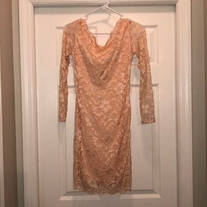 Arden B light pink body con lace dress